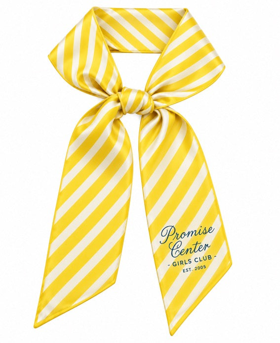 Promise Center Purse Scarf - Yellow & White Stripe