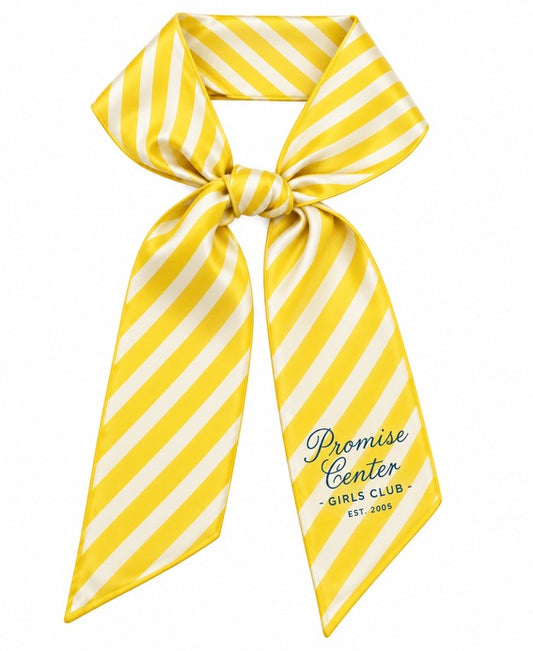 Promise Center Purse Scarf - Yellow & White Stripe